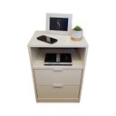 Ver imagem 1 de Mesa De Cabeceira OFF WHITE 60cm x 30cm de comprimento com 2 Gavetas com fundo enviamos montado