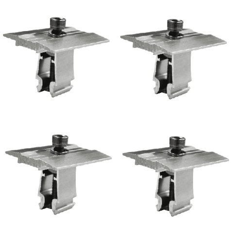Fixador Grampo Intermediário Middle Clamp Placa Painel Solar Alumínio e Inox | Perfil Master | Kit 0