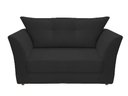 Ver imagem 2 de Namoradeira Decorativa Isis Suede Preto Pés Madeira Mz Decor