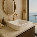 Ver imagem 4 de Cuba para Banheiro Kohler Vox Petit de Sobrepor Retangular com Mesa e Furo Branca 45x35cm | 28560BR-