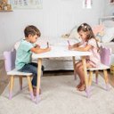 Ver imagem 2 de Mesa e 2 Cadeiras Infantil Urso Kit Livro Educativo em Madeira - Lilás
