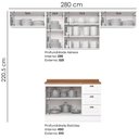 Ver imagem 4 de Cozinha Modulada 5 Pecas 280cm Americana Branco Nature Henn