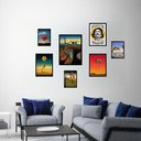 Ver imagem 1 de Kit 7 Quadros Decorativos Salvador Dalí - com Vidro:madeira Preta