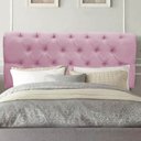Ver imagem 1 de Painel Cabeceira Estofada Paris 90cm Cama Box Solteiro Corino Rosa Bebe- Mabe Magazine