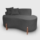 Ver imagem 3 de Kit Sofá Orgânico Feijão com Poltrona Pé de Madeira Bouclé Minimalista