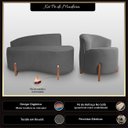 Ver imagem 2 de Kit Sofá Orgânico Feijão com Poltrona Pé de Madeira Bouclé Minimalista