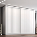 Ver imagem 3 de Guarda Roupas Casal Ripado 2 Portas de Correr 6 Gavetas Coliseu Branco Zanzini