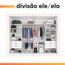 Ver imagem 5 de Guarda Roupas Casal Ripado 2 Portas de Correr 6 Gavetas Coliseu Branco Zanzini