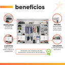 Ver imagem 4 de Guarda Roupas Casal Ripado 2 Portas de Correr 6 Gavetas Coliseu Branco Zanzini