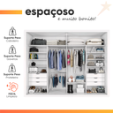 Ver imagem 7 de Guarda Roupas Casal Ripado 2 Portas de Correr 6 Gavetas Coliseu Branco Zanzini