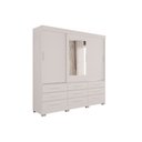 Ver imagem 1 de Guarda-roupa New Star 3 Portas 9 Gavetas com Espelho Salleto Branco
