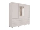 Ver imagem 1 de Guarda-roupa New Star 3 Portas 9 Gavetas com Espelho Salleto Branco