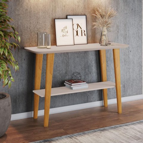 Aparador Buffet com Prateleira 121cm Retrô Multimóveis Crjcm-APA004 - Cinamomo/Off White