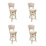 Kit 4 Banquetas Bar Cor Dourado Fosco Bancada Média Altura 65cm Giratória Encosto Estofado Assento L - 1