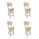 Ver imagem 1 de Kit 4 Banquetas Bar Cor Dourado Fosco Bancada Média Altura 65cm Giratória Encosto Estofado Assento L