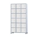 Ver imagem 1 de Armário Roupeiro de Aço 18 Portas para Vestiário Academia Locker Branco com Chave