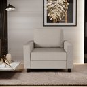 Ver imagem 2 de Kit 2 Poltronas Decorativas para e Recepção Malta L02 Linho Bege - Lyam Decor