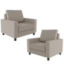 Ver imagem 1 de Kit 2 Poltronas Decorativas para e Recepção Malta L02 Linho Bege - Lyam Decor