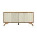 Ver imagem 5 de Balcão Buffet 180cm com 4 Portas Ripadas MDF Freijó com Off White Brilho Dalla Costa Móveis