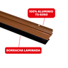 Rodo Vedador Veda Porta Alumínio Borracha Multiuso 80cm:listras/marrom - 3