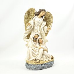 Sagrada Família com Anjo Decorativo Enfeite Natal Presépio - 6