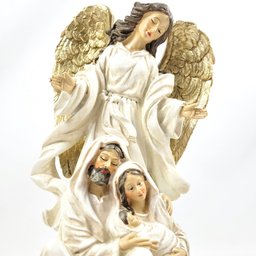 Sagrada Família com Anjo Decorativo Enfeite Natal Presépio - 4
