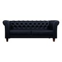 Ver imagem 5 de Sofá Decorativo Sala de Estar Chesterfield 4 Lugares 260cm Couro Azul Marinho - Mozzelar