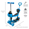 Patinete Infantil 3 Rodas Juvenil Infanto Com Banco Scooter:Azul - 8