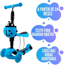 Ver imagem 3 de Patinete Infantil 3 Rodas Juvenil Infanto Com Banco Scooter:Azul
