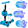 Patinete Infantil 3 Rodas Juvenil Infanto Com Banco Scooter:Azul - 3
