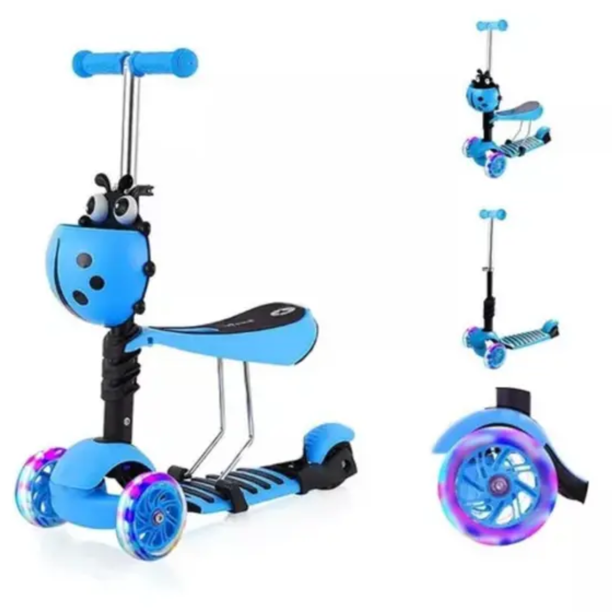 Patinete Infantil 3 Rodas Juvenil Infanto Com Banco Scooter:Azul ...