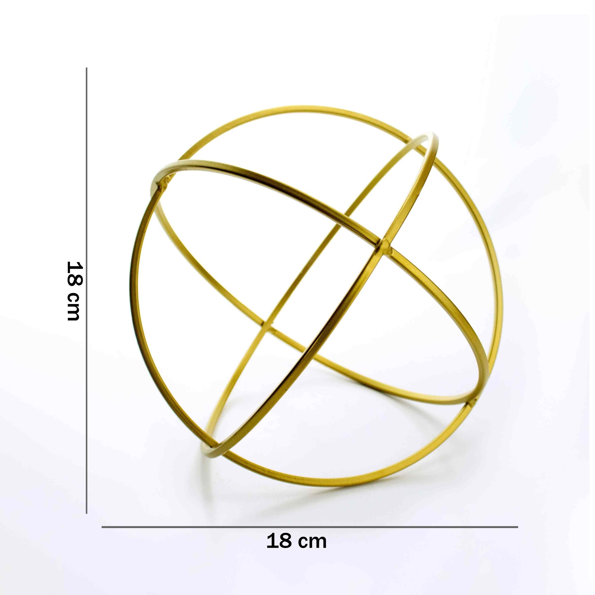 Enfeite Geométrico Circular em Metal Dourado 18 cm - D'Rossi - 5