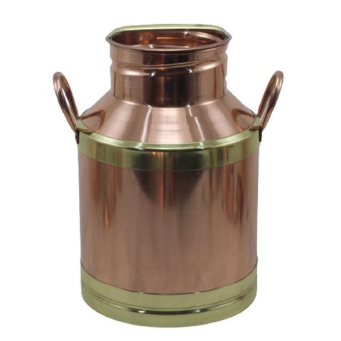 Leiteira Cobre Puro Detalhe e Alças em Latão com Tampa G N02