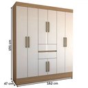 Ver imagem 4 de Guarda-roupa Solteiro Leal Slim 8 Portas 2 Gavetas Amêndola Touch/off White - Panorama Móveis
