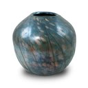 Ver imagem 1 de Vaso para Flores e Arranjos Decorativo em Cristal Azul Metalizado - 23x24x24cm