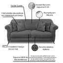 Ver imagem 5 de Sofá 3 Lugares Pé de Madeira Julieta 220 Cm Suede Cinza S04 - D'Rossi