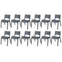Ver imagem 2 de Cadeira Iso Base Preto Igreja, Escola, Escritório - Cinza Kit 12 Peças