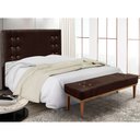 Ver imagem 2 de Kit Cabeceira e Calçadeira Recamier King 1,95m Gênova Suede - Pallazio Marrom Café