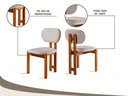 Ver imagem 4 de Conjunto Sala de Jantar 6 Lugares Lotus Mesa e Cadeiras Madeira Maciça e Tecido Linho Luxo