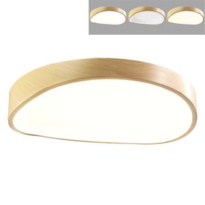 Luminária Plafon Sobrepor Madeira Moderno Led 3 Tons Teto Decoração Iluminação Escritorio Empresa Sa