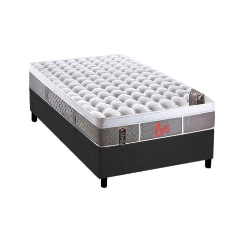 Cama Box Solteiro: Colchão Molas Pocket Ensacadas Castor Light Stress Oxygen New Plush + Base CRC