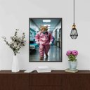 Ver imagem 1 de Quadro Decorativo Médico Gato 24x18cm:moldura Branca