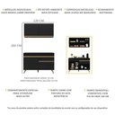 Ver imagem 4 de Armário de Cozinha Compacta 120cm Veneza Multimóveis V3687 Preto/Dourado