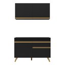 Ver imagem 7 de Armário de Cozinha Compacta 120cm Veneza Multimóveis V3687 Preto/Dourado