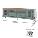 Ver imagem 4 de Rack para Tv com Pés Luiz Xv 2 Gavetas 2 Portas e Nicho 751 Meyer Móveis- Verde Menta com Tampo Avel