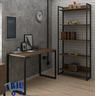 Conjunto Escritório Estilo Industrial Mesa + Estante Organizadora Luxo AJL - 2