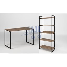 Conjunto Escritório Estilo Industrial Mesa + Estante Organizadora Luxo AJL - 4