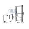 Conjunto Escritório Estilo Industrial Mesa + Estante Organizadora Luxo AJL - 5