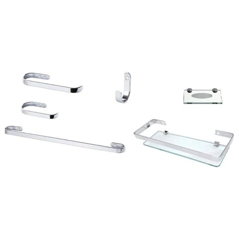 1 Kit de Banheiro Porta Toalha Polido 60 Cm