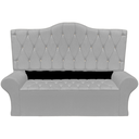 Ver imagem 2 de Conjunto Cabeceira Queen Casal e Recamier Baú 160cm Calçadeira Estofado:corino Cinza Claro